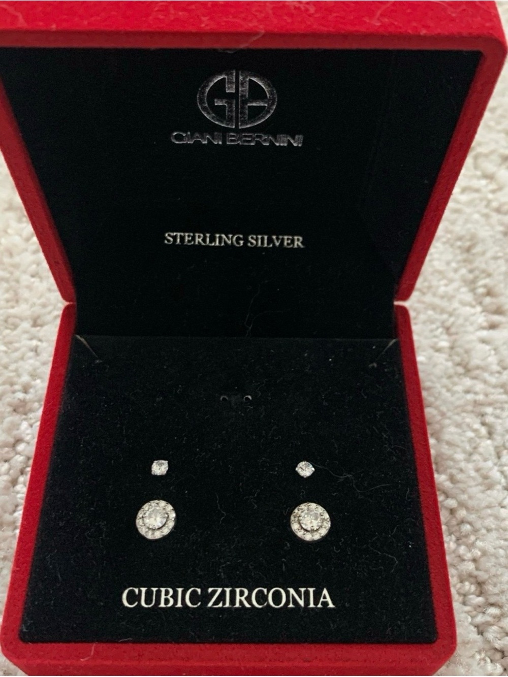 Giani Bernini Sterling Silver Cubic Zirconia Stud Earrings - Silver
